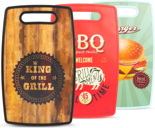 Plastic cutting board with BBQ design - 1 piece