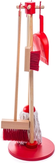 Bigjigs Toys Kids' Cleaning Set – Red