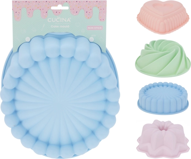 Silicone baking molds – bundt, heart, flower and spiral