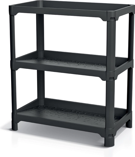 Shoe rack NUBBY RACK, recycled black - 1 piece