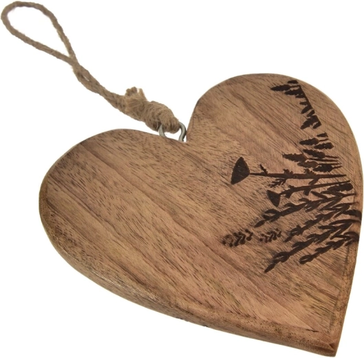 Hanging Heart Decoration Made of Mango Wood – Meadow