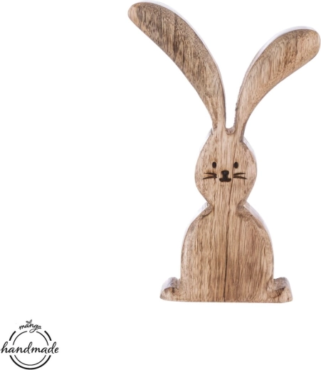 Wooden Decoration Rabbit, Mango, 20.2 cm