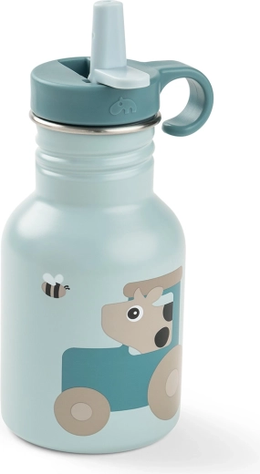 Done by Deer неръждаема бутилка за деца Tiny farm синя 350 ml