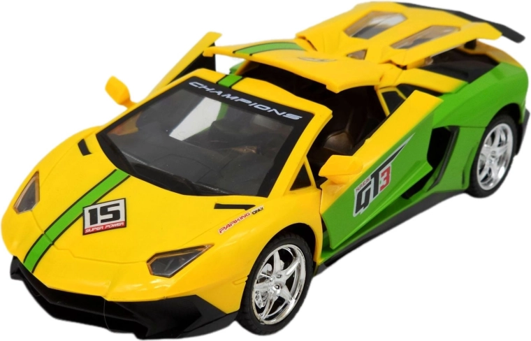 Remote-controlled sports car with LED lights – yellow