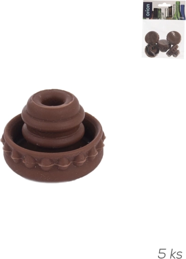 Silicone stopper 3.5 cm, brown (5 pcs)