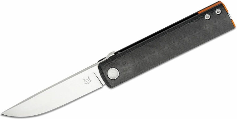 Fox Knives FX-543 CFO Chnops джобен нож 7,5 см, черно/оранжево, въглеродни влакна