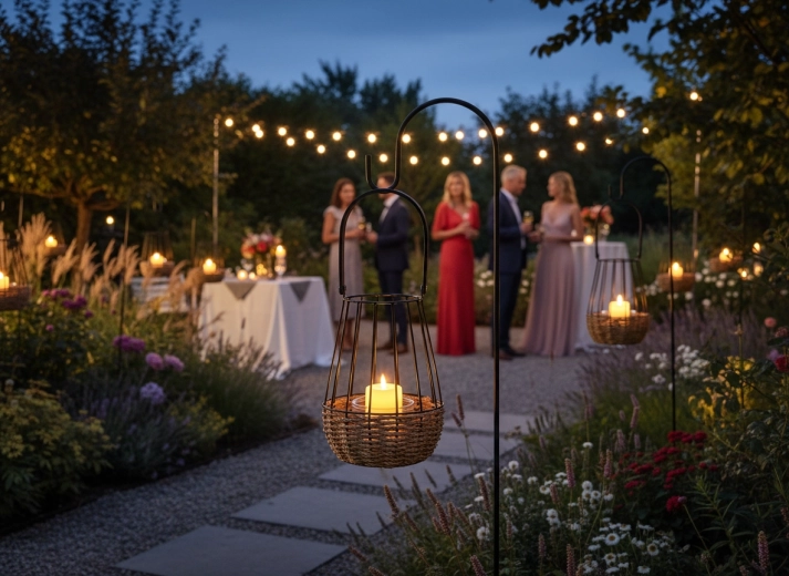 Portable and hanging decoration for outdoor spaces