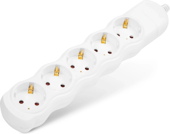 Assembleable extension socket strip with 5 outlets, without cable