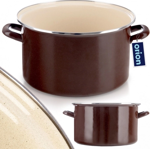 Durable enamelled steel with stainless rim