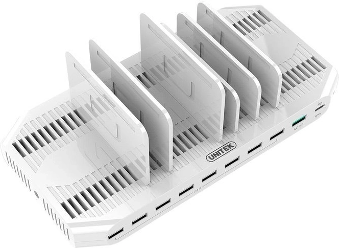 Зарядна стойка с 10 USB порта и QC3.0