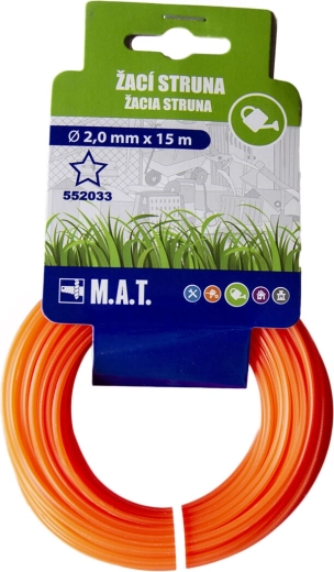 Replacement trimmer line 2.0 mm star, 15 m, dark orange