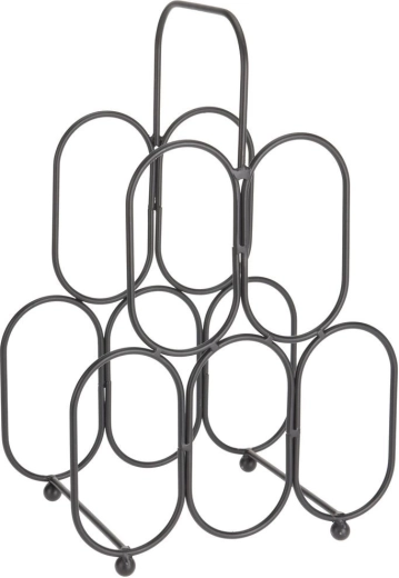 Метална стойка за вино, черна, 5 бутилки 27 × 40,5 см