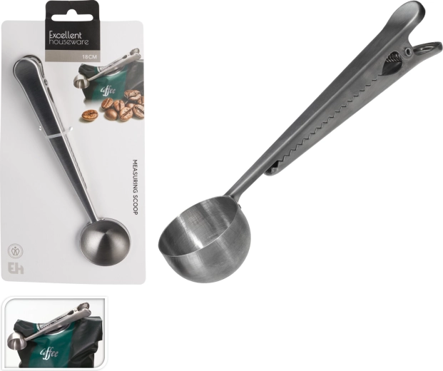 Coffee measuring spoon with clip – matte black