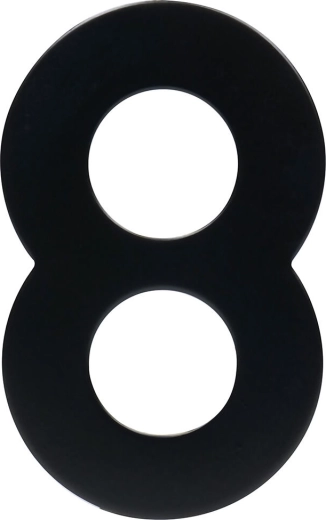 House Number 8, 95 mm, stainless steel, matte black
