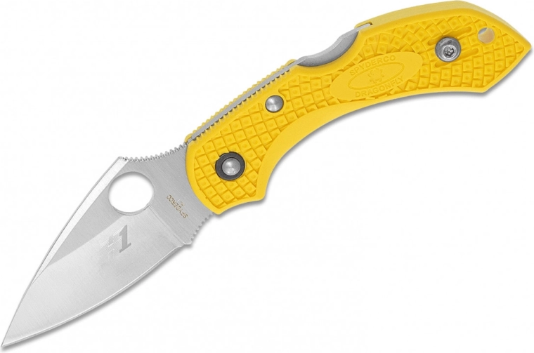 Spyderco Dragonfly 2 Salt Lightweight Pocket Knife, plain edge, 5.7 cm, yellow FRN