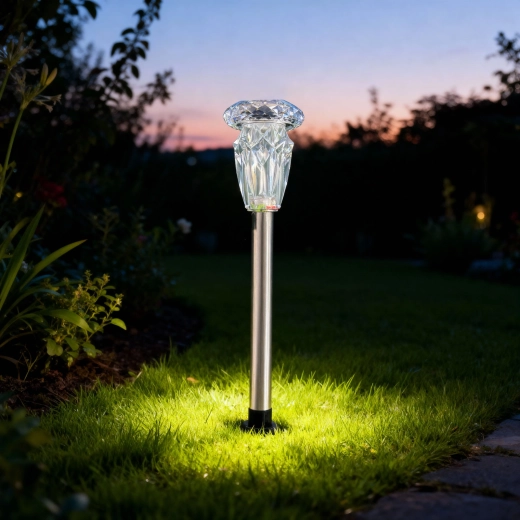 Solar Garden Stake Light with Crystal Effect, Warm White
