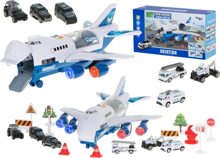 Police Airplane with 6 Cars
