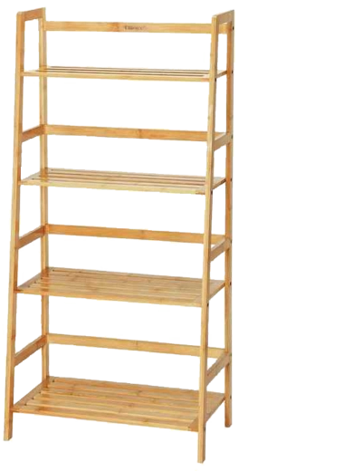 Bamboo Shelf Unit, 4-Tier, 57 × 30 × 120 cm