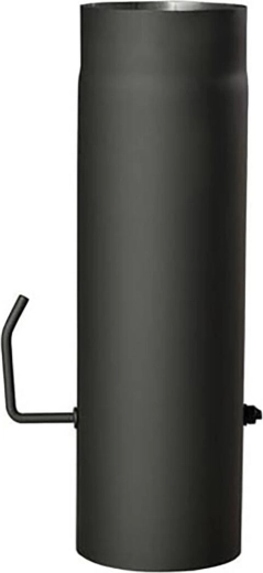 Димоотводна тръба с клапа 200 mm, дължина 500 mm, черна