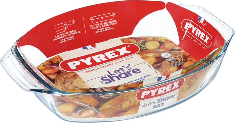 Oval baking dish PYREX 38 × 27 cm made of borosilicate glass