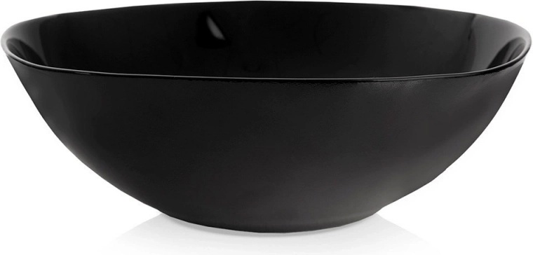 LUNA Glass Salad Bowl 25 cm, 2 l, Black