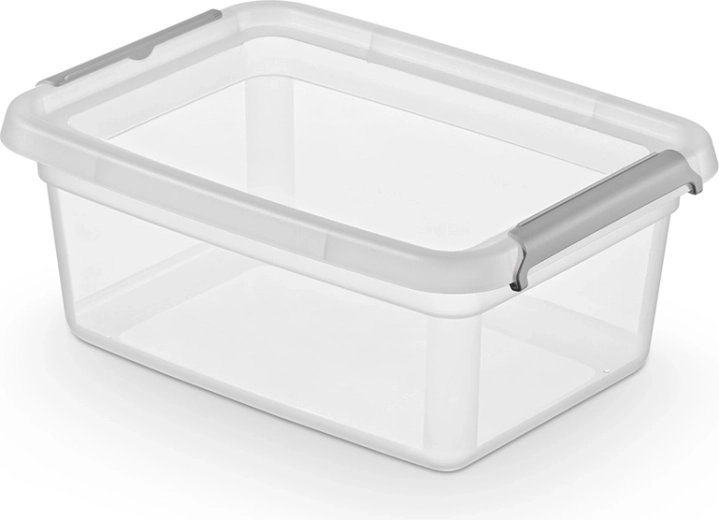 Basestore storage box with lid and clips 12.5 l