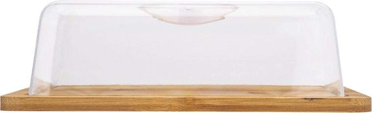Bamboo serving tray with transparent dome 25 × 19.5 cm