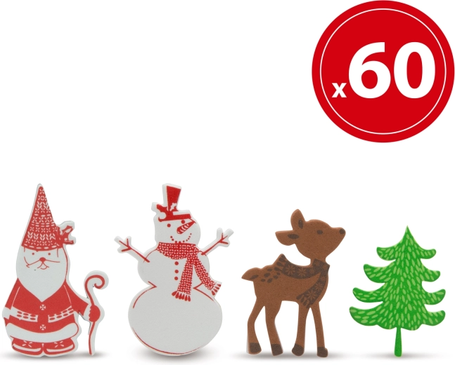 Коледни дунапренени стикери 60 бр.