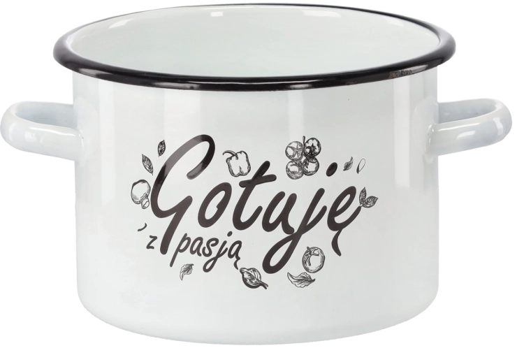 Enamel pot 3 l 18 cm white Gotuję z pasją