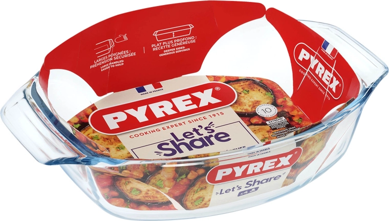 Oval baking dish made of borosilicate glass PYREX 30 × 21 cm