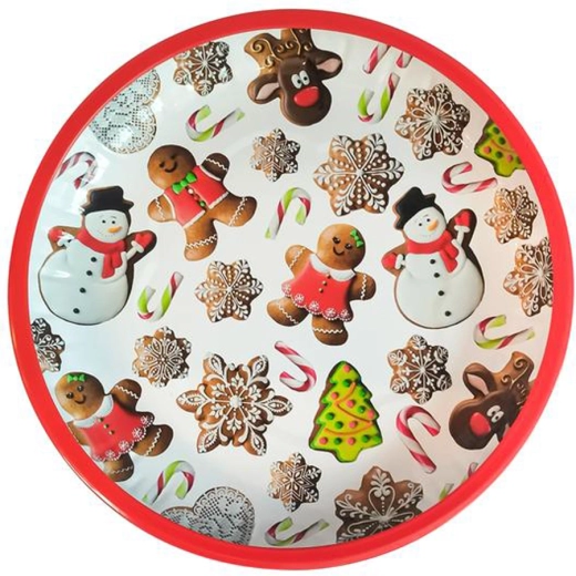 Christmas Round Metal Gingerbread Tray