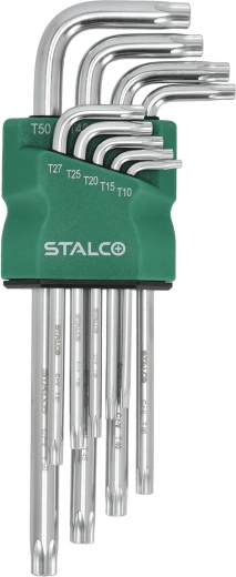 Stalco set of extended Torx keys T10–T50, 9 pcs, CrV