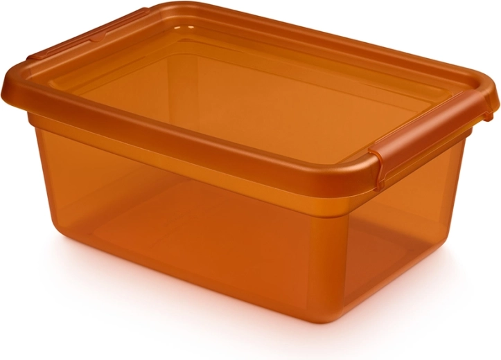 Basestore кутия за съхранение с капак и клипсове amber 12,5 l