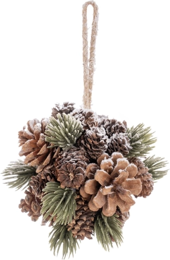 Hanging Christmas decoration pine cone ball snow 12 cm