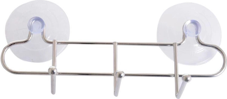 Bathroom rack with 3 hooks, chrome