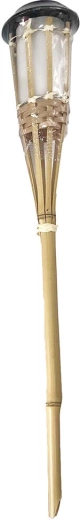 Соларна бамбукова факла 60 см с топла бяла светлина - 1 брой
