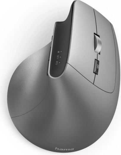 Ергономична вертикална мишка с Bluetooth, 2,4 GHz и USB-C, с RGB подсветка