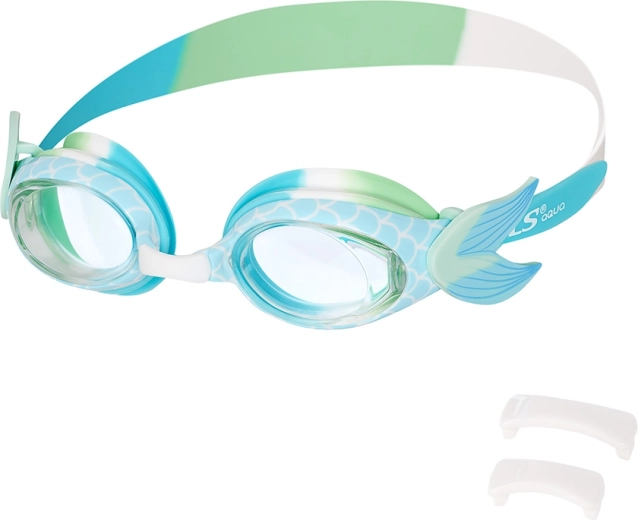 Children's swimming goggles with mermaid motif NILS Aqua blue