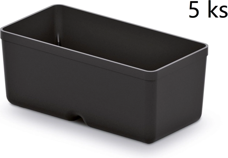 Комплект от 5 пластмасови кутии за инструменти Unite Box, черни, 110 × 55 × 132 mm