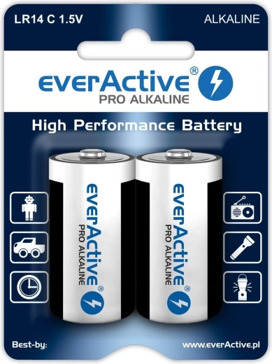 Alkaline Batteries C (LR14) everActive, blister pack of 2