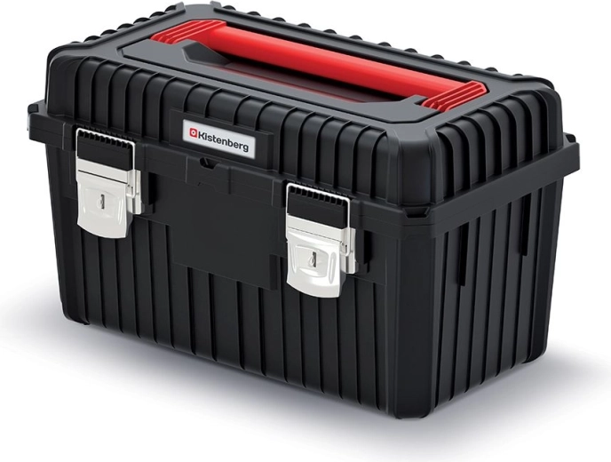 HEAVY tool case with metal locks, 585 × 360 × 337 mm, black
