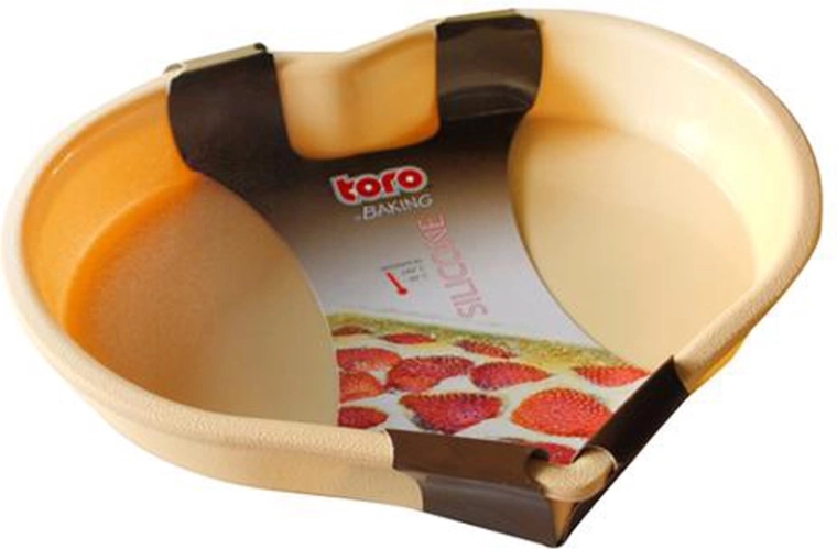 Силиконова форма за торта сърце TORO, кремава