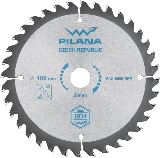 Циркулярен диск PILANA SK 160 мм, 36 зъба, WZ, карбид