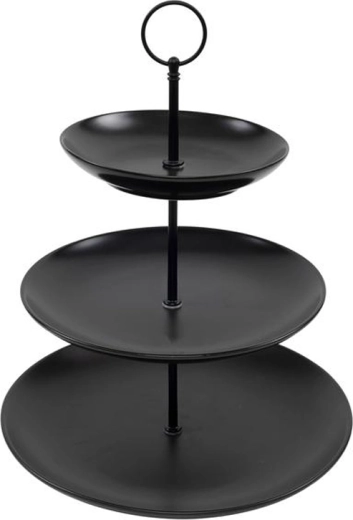 Three-tier serving stand for sweets, black (16/21/26 cm)