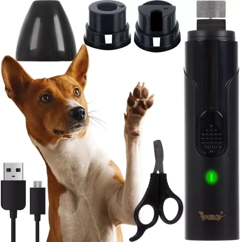 Purlov electric pet nail grinder with clippers and attachments - 1 piece
