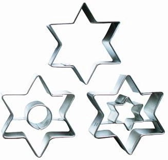 Set of Stainless Steel Cookie Cutters Star, 3 Pieces