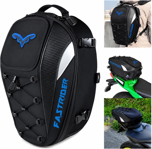 Fastrider motorcycle backpack and rear seat bag 45 L with waterproof rain cover
