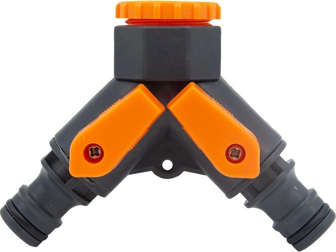 Garden Y Water Splitter with Valves, 2-way 1/2" and 3/4"