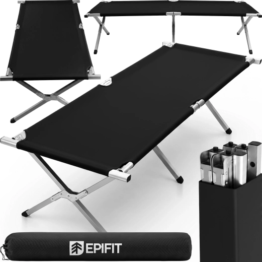Qanad Folding Camp Bed Black