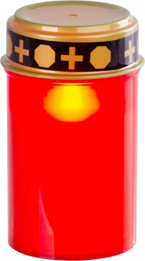 Гробищна LED свещ MagicHome 12 см червена